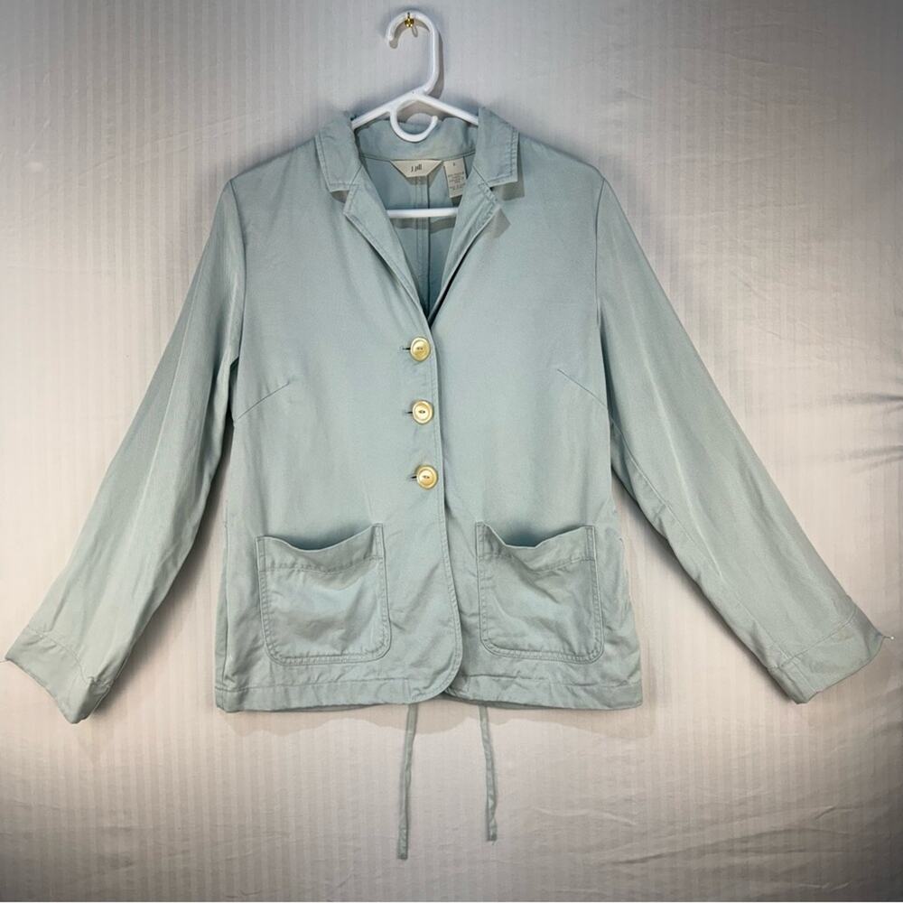 J. Jill Light Blue %100 Tencel Vintage Blazer Women’s Size 8 Classic Minimalist